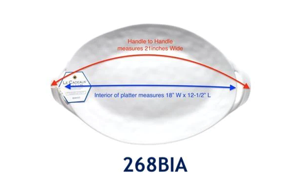 Bianco Per Tutti Large Two Handled Oval Serving Platter | White 18in