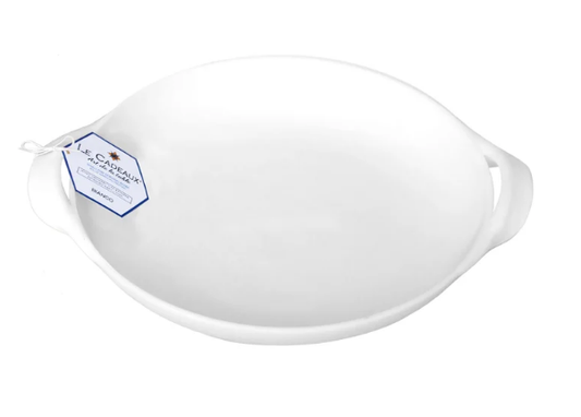 Bianco Shallow Handled Serving Bowl | White 15in