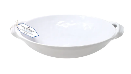 Bianco Per Tutti Large Two Handled Oval Bowl | White 13in