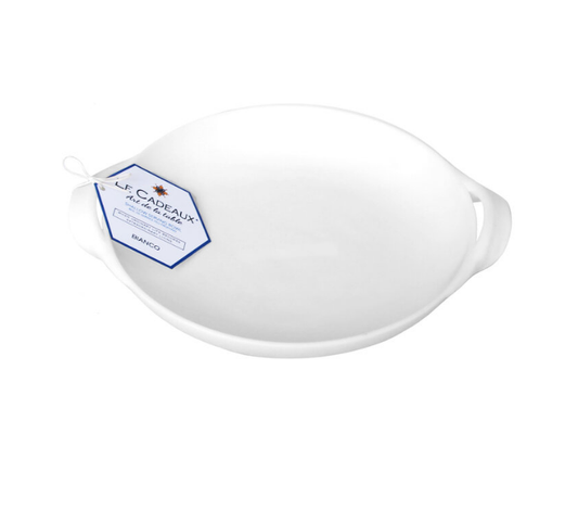 Bianco Shallow Handled Serving Bowl | White 11in