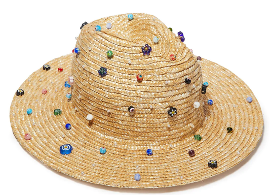 Fiore Embellished Straw Hat-Variopinta