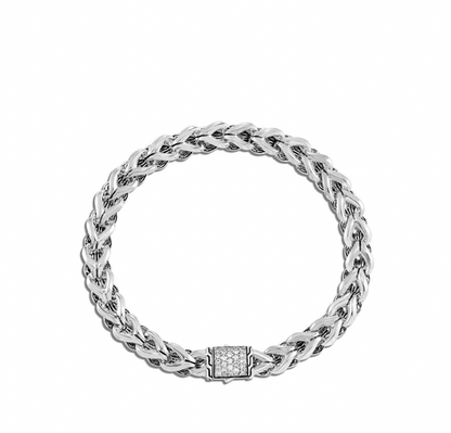 Asli Classic Chain Link 7MM Bracelet With Diamonds