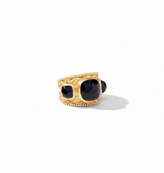 Trieste Statement Ring | Obsidian Black S8