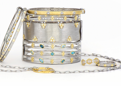 Mixed Metal Alternating Kite Bangle