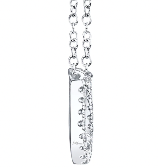 0.06Ct 14K WG Diamond Horseshoe Necklace