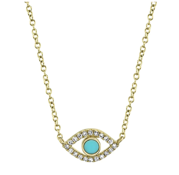 Diamond & Turquoise 14K YG Eye Bracelet