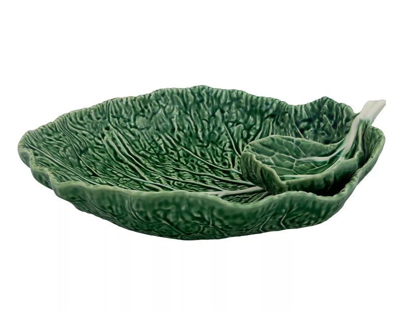 Bordallo Pinheiro Cabbage Chip & Dip | Green 8in