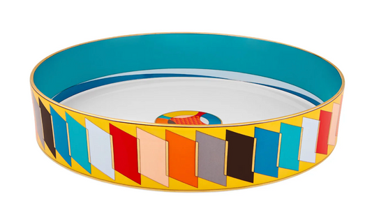 Abstract Low Porcelain Centerpiece | 16in x 3in