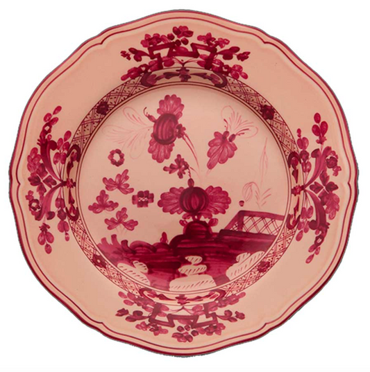 Ginori 1735 Oriente Italiano Flat Dinner Plate | Vermiglio Pink