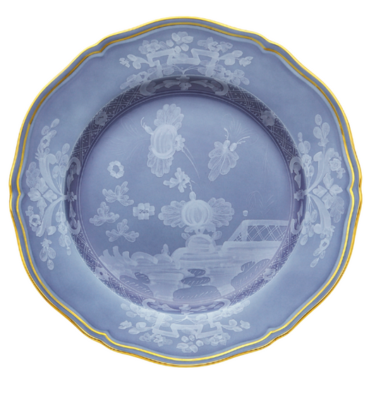 Ginori 1735 Oriente Italiano Flat Dinner Plate | Pervinca Blue 10.5in