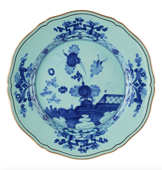 Ginori 1735 Oriente Italiano Flat Dinner Plate | Iris Blue 10.5in