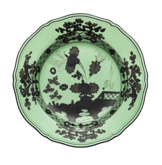 Ginori 1735 Oriente Italiano Flat Dinner Plate | Bario Green 10.5in