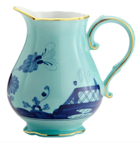 Ginori 1735 Oriente Italiano Small Milk Pitcher | Iris Blue 4.5in