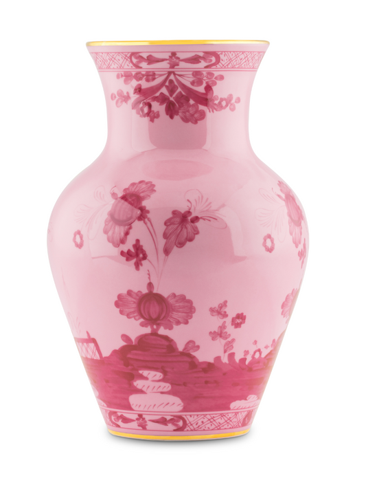 Ginori 1735 Oriente Italiano Ming Vase | Porpora Pink 9in