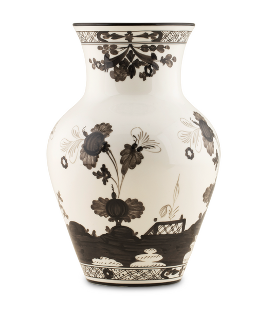 Ginori 1735 Oriente Italiano Ming Vase | Albus Black + White 9in