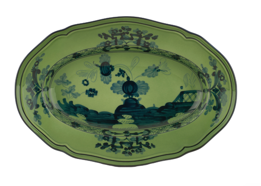 Ginori 1735 Oriente Italiano Pickle Dish | Malachite Green 9in