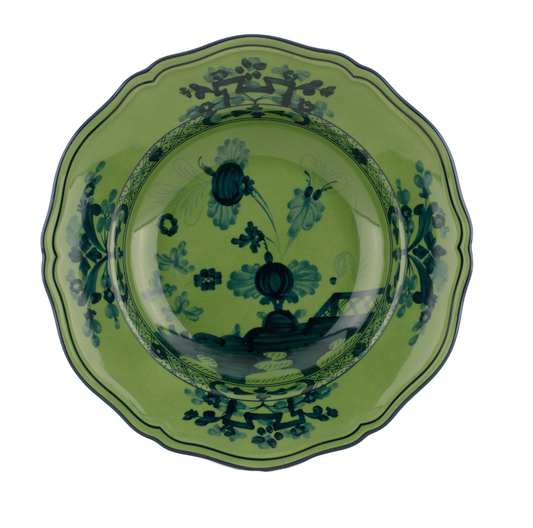 Ginori 1735 Oriente Italiano Soup Plate | Malachite Green 9.5in