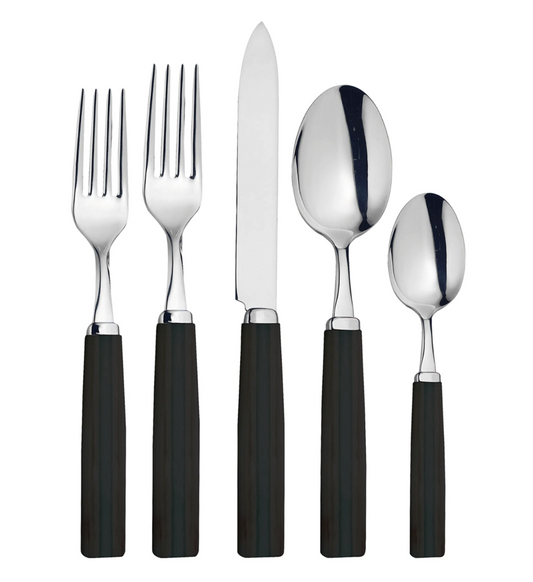 Vista Alegre Wenge Flatware Stainless |  Black 5pc
