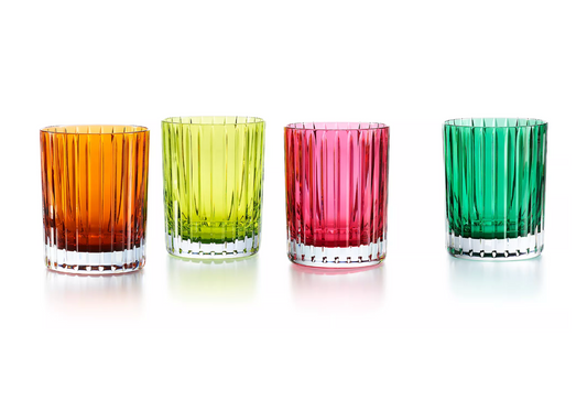 Baccarat Harmonie Tumbler Double Old Fashioned Colors of Joy Intense Set of 4 | 4.13in