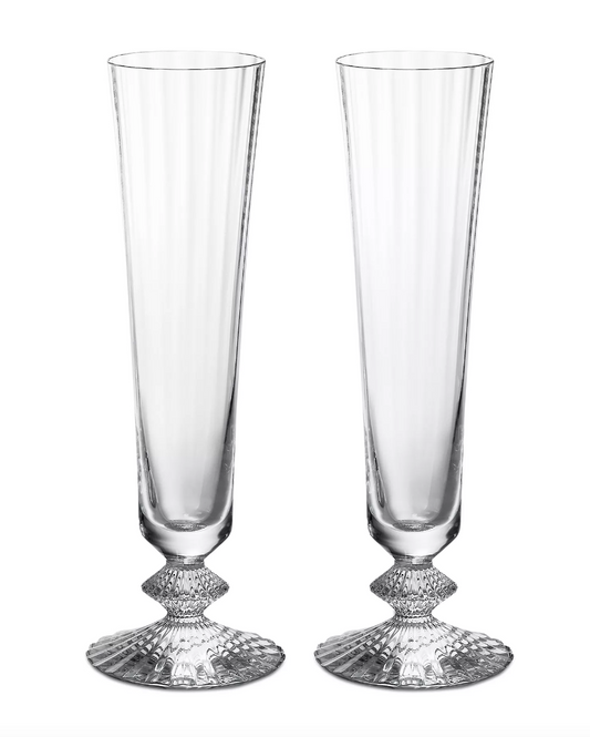 Baccarat Mille Nuits Champagne Flutes Set of 2  | 8.66in