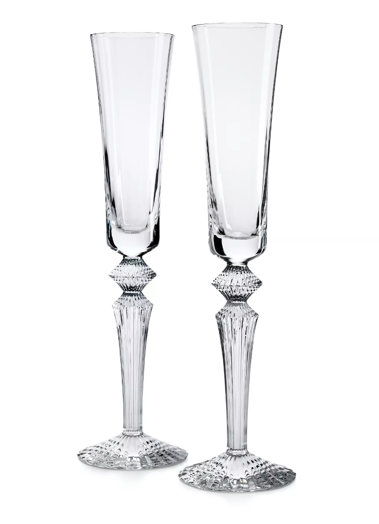 Baccarat Mille Nuits Clear Flutissimo Champagne Flutes Set of 2 | 11.54in