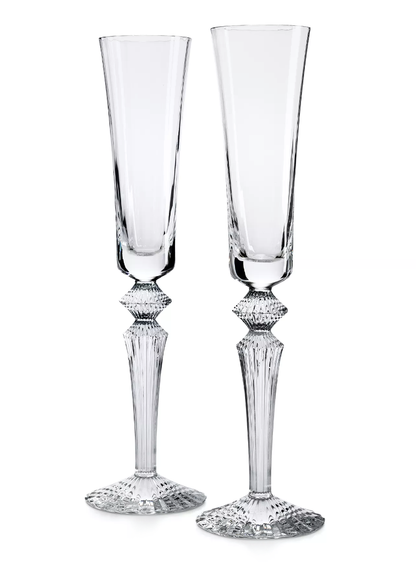 Baccarat Mille Nuits Clear Flutissimo Champagne Flutes Set of 2 | 11.54in