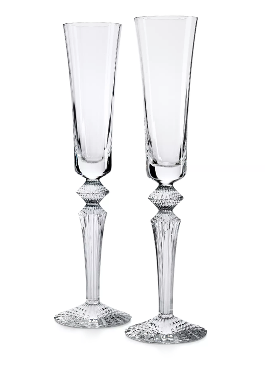 Baccarat Mille Nuits Clear Flutissimo Champagne Flutes Set of 2 | 11.54in