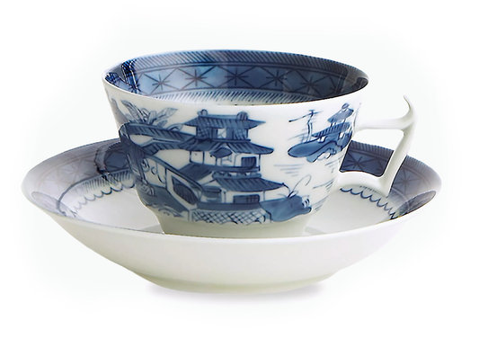 Mottahedeh Blue Canton Tea Cup + Saucer | 3.75in