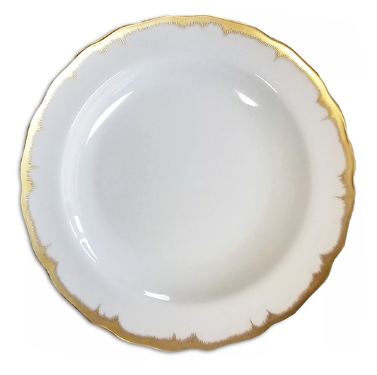 Mottahedeh Chelsea Feather Gold Dessert Plate | 8.25in