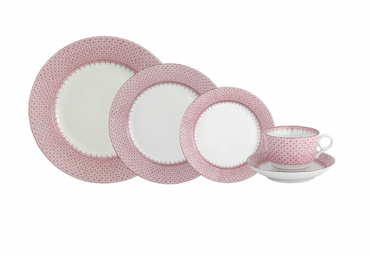 Mottahedeh Pink Lace Place Setting | 5pc