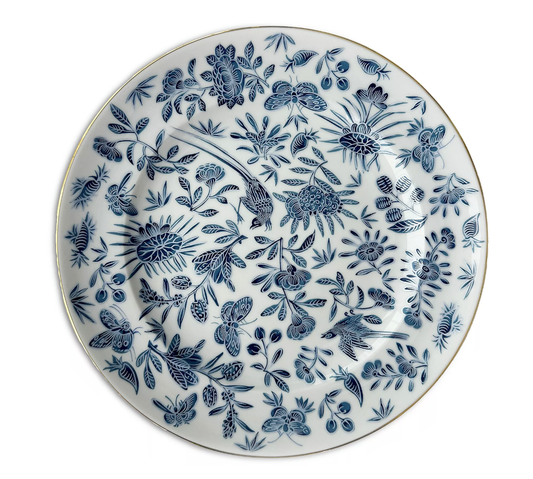 Mottahedeh Sacred Bird + Butterfly Dessert Plate | Blue 8in