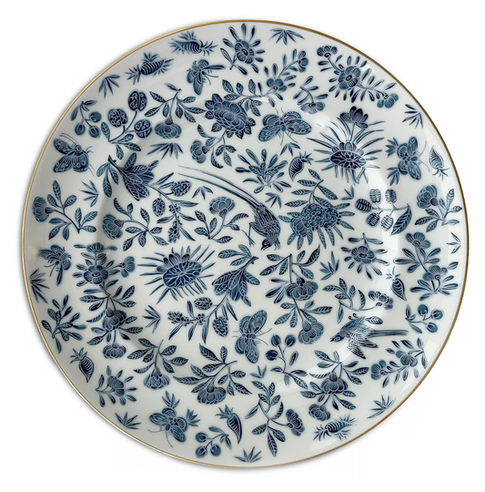 Mottahedeh Sacred Bird + Butterfly Dinner Plate | Blue 10in
