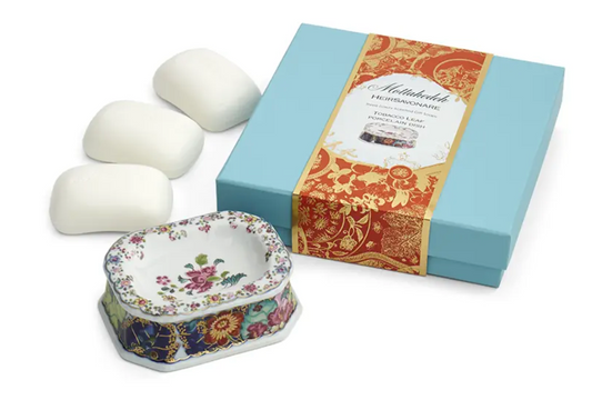 Mottahedeh Tobacco Leaf Gift Soap Set | 4.25x3.3in