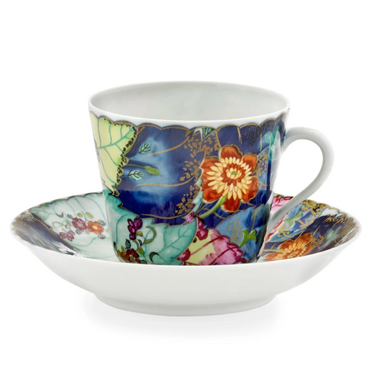 Mottahedeh Tobacco Leaf Tea Cup + Saucer | 2.5in