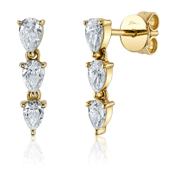 Diamond Pear Drop Earrings
