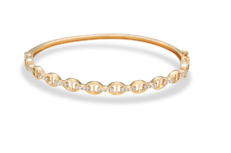 Diamond Bangle Bracelet | 14k Yellow Gold .35c