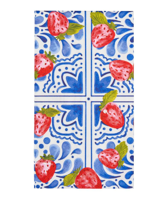 Bleu Strawberries Guest Towels