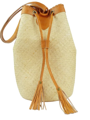 Rattan + Leather Handwoven Backpack | 12x14in