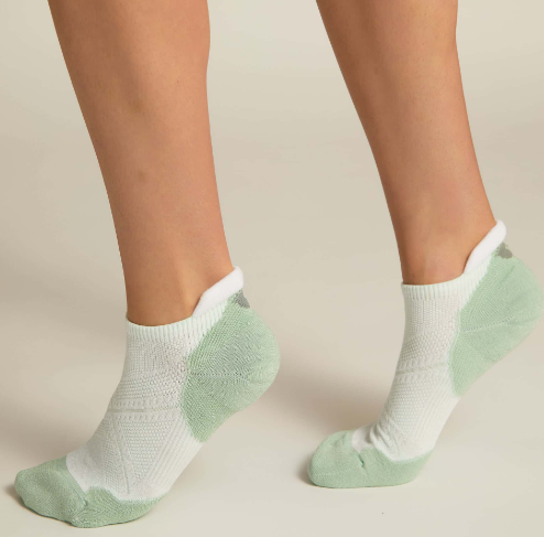Bamboo Ankle Sock | White/Aqua One Size