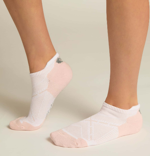 Bamboo Ankle Sock | White/Pink One Size