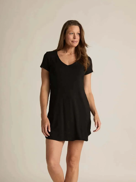 Claire Short Sleeve Nightgown | Black Medium