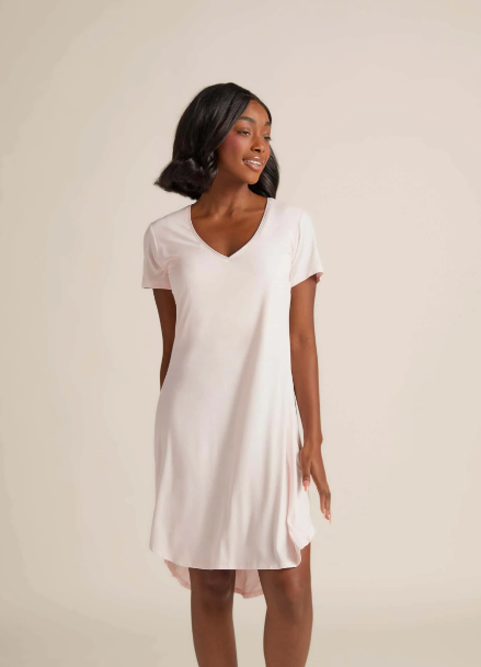Claire Short Sleeve Nightgown | Pink Medium