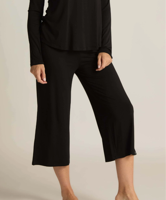 Wide-Leg Capri | Black Small