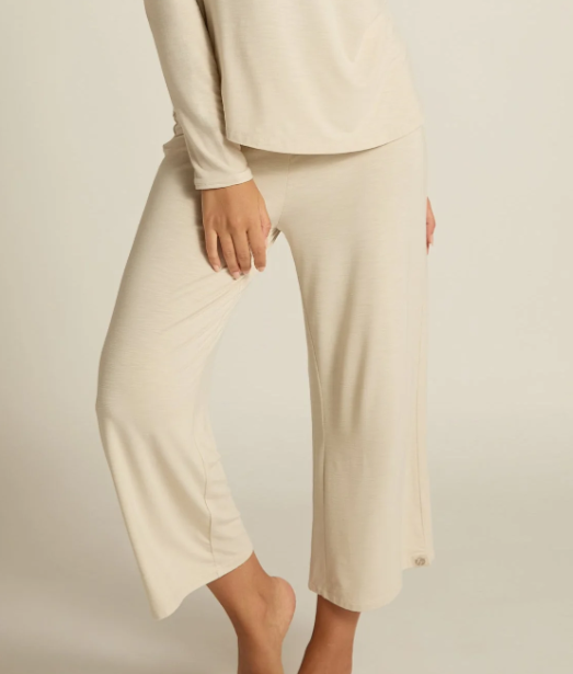 Wide-Leg Capri | Oatmeal Medium