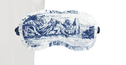 Colette Toile Eye Mask |Blue