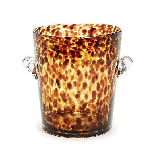 Glass Tortoise Print Ice Bucket