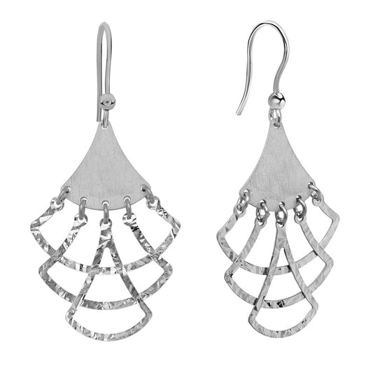 Silver Open Fan Earring