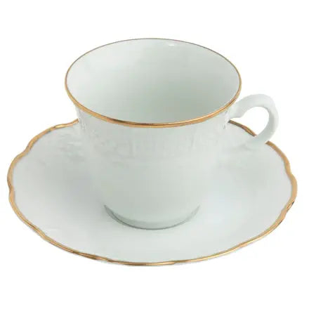 Sea Island Ultra-White Gold Tea Cup Saucer Plate | 3in