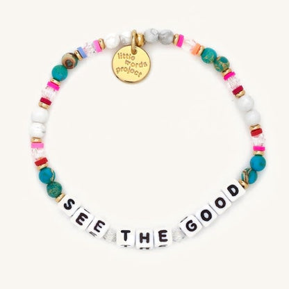 See The Good Joyful White Beaded Stretch Bracelet