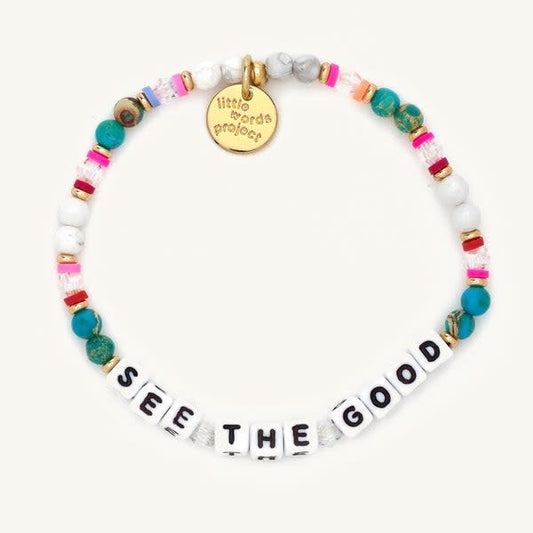 See The Good Joyful White Beaded Stretch Bracelet